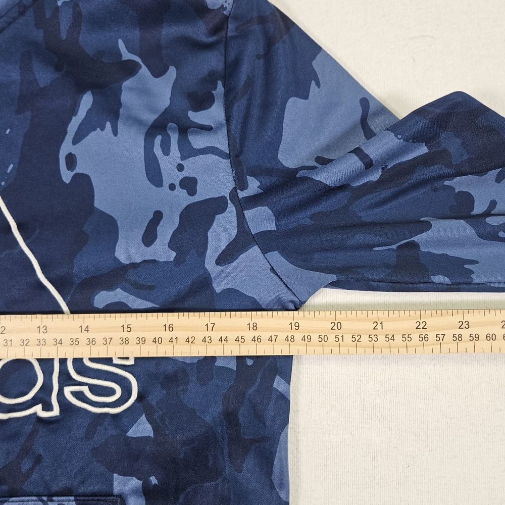 Adidas Hoodie Boys Large L 14/16 Camo Sweatshirt Blue Pullover Long Sleeve - Picture 8 of 10
